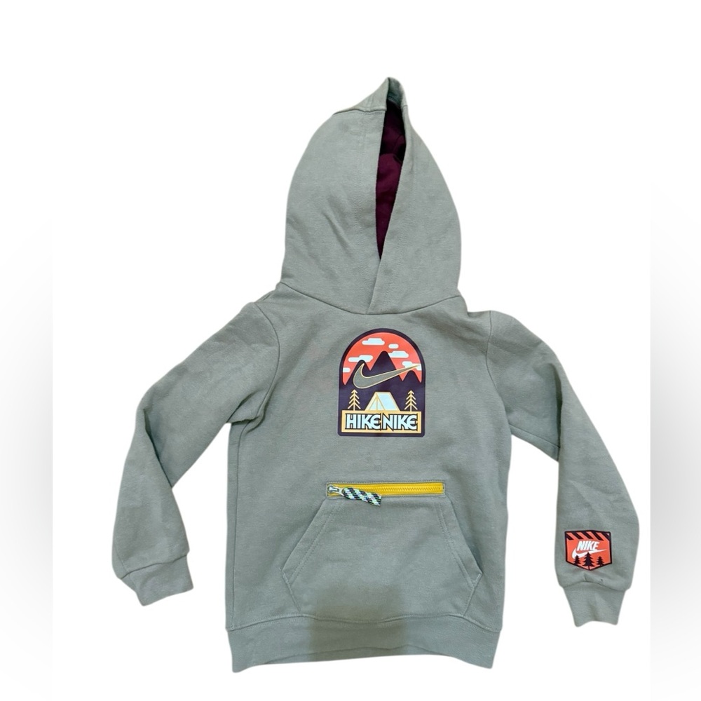 Nike Kids Hoodie - Gray with Mountain Graphic